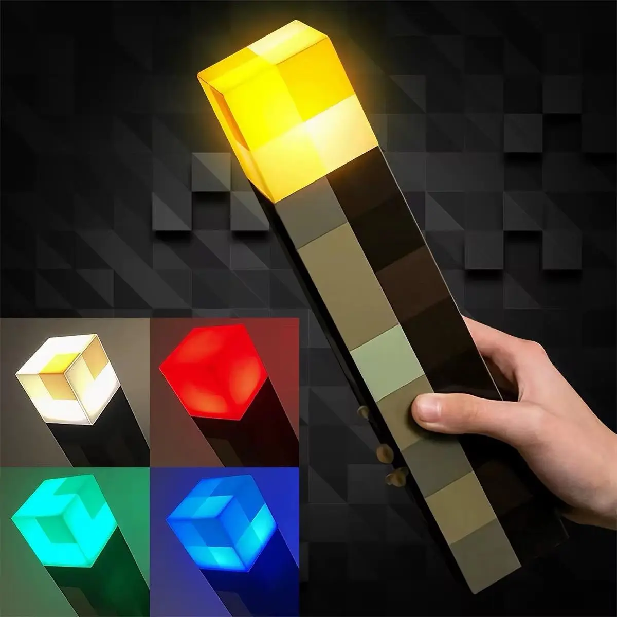 Minecraft Brownstone Torch LED Lamp  Touch USB Rechargeable Night Light Kids Xmas Durable Smartphones Usb Charging Lampara