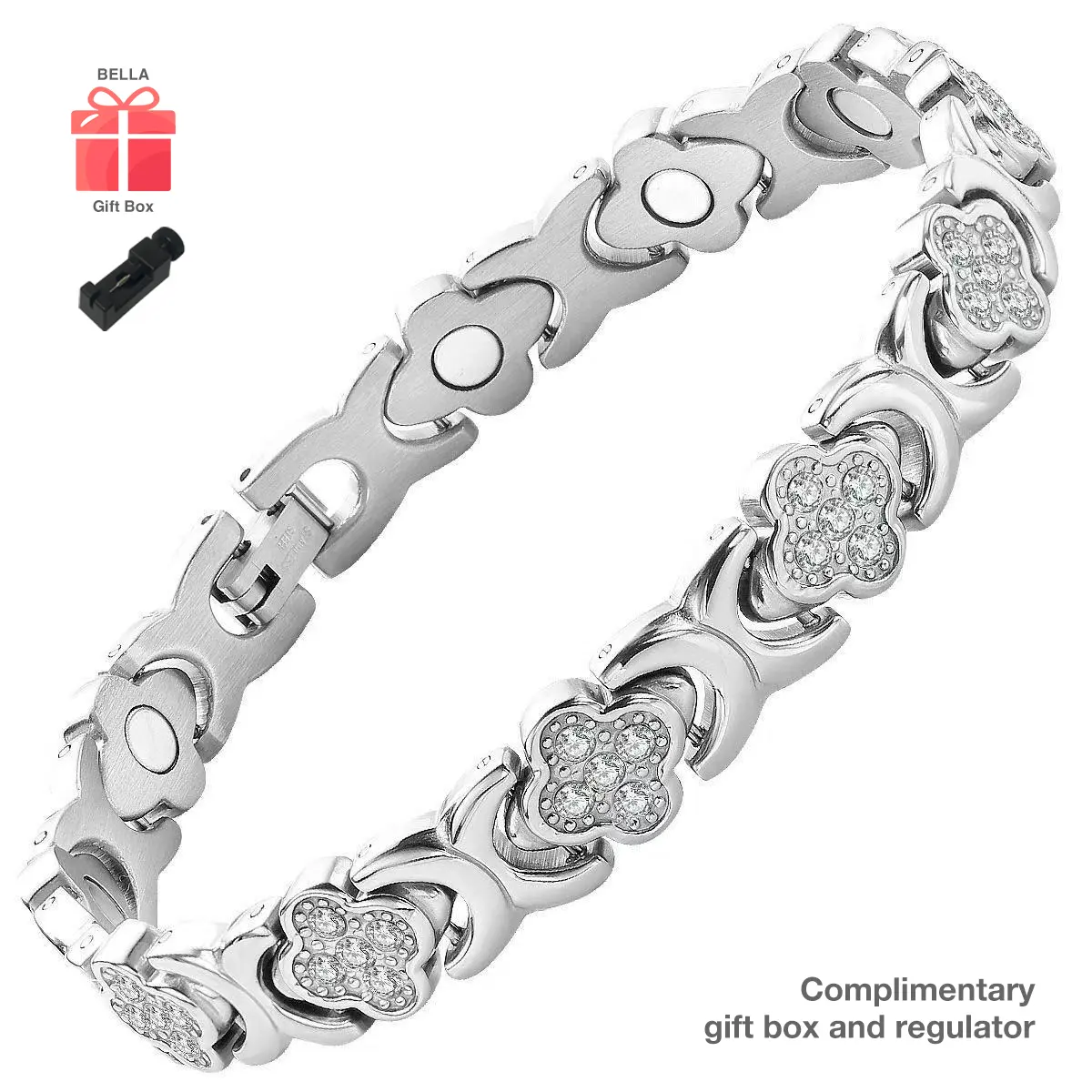 Women's Stylish Copper Link Bracelet, Magnetic Daily Wear Jewelry with 3500 Gauss Magnets and Adjustable Clasp