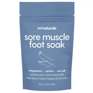 Sore Muscle Foot Soak | Relaxing & Exfoliating Magnesium Salt Bath| Arnica, Eucalyptus & Peppermint | Unscented, 16 oz by M3