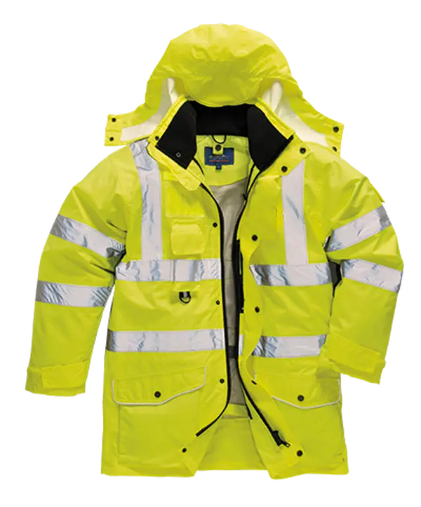 Portwest US427 2XL Hi-Visibility 7-in-1 Traffic Jacket, Yellow - Regular