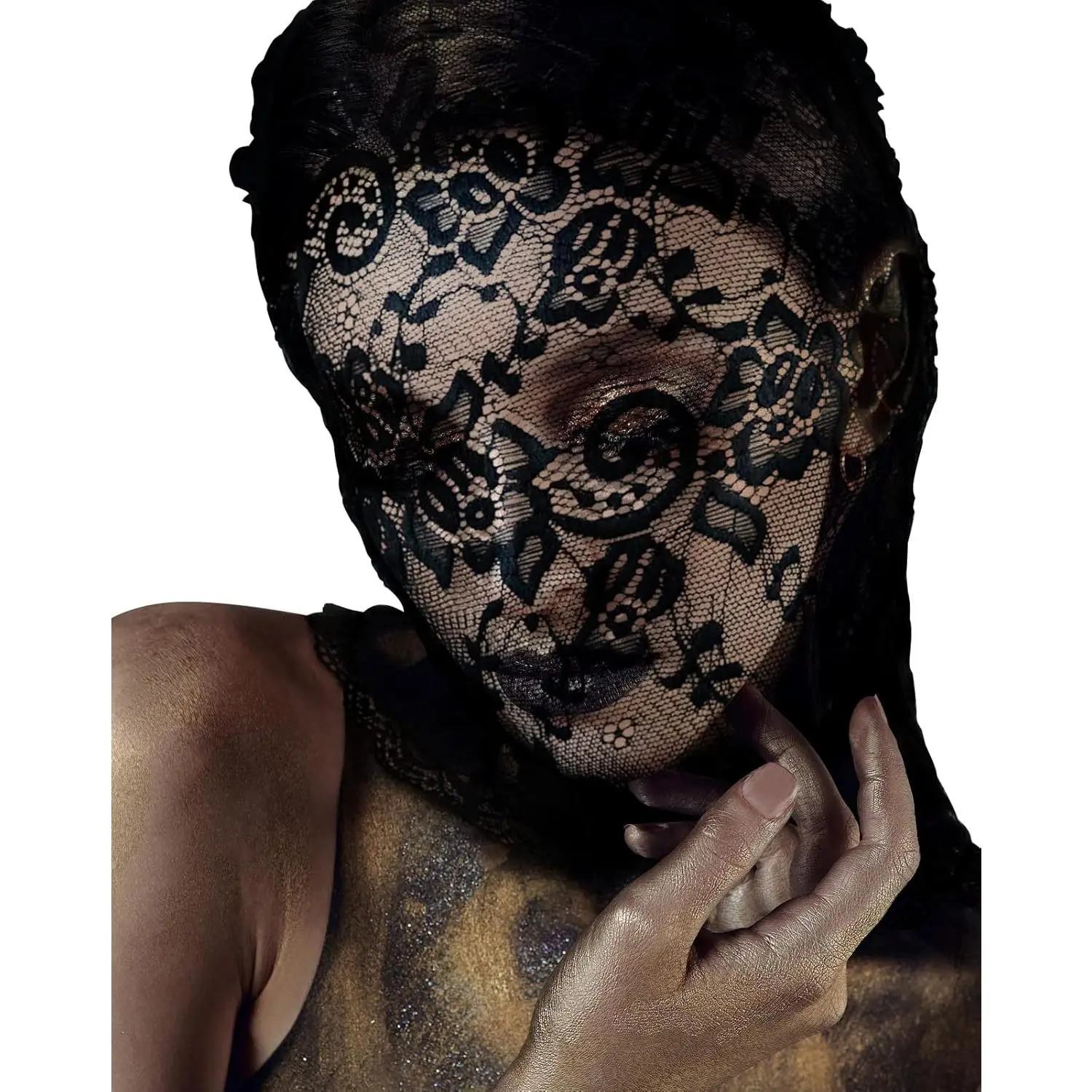 Lace Hole Full Face Mask Gothic Sexy Halloween Adult Spandex Cloth Cosplay MaskTikTokShopBlackFriday
