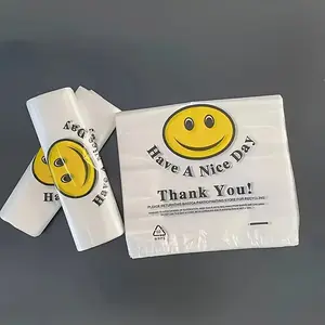 Durable High-Quality Transparent Plastic Shopping Bags with Smile Design (size 1/6, 1/8)- Leak Proof | Perfect For Restaurants, Retail Stores, Shopping Malls, Grocery Stores, Thank You For Using Plastic Bags
