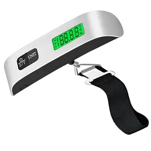 Portable Digital Luggage Scale, 110lbs Hanging Baggage Scale with Backlit LCD, Accurate Pet & Suitcase Weighing Scale with Hook and Strong Straps, Easy Travel Essentials