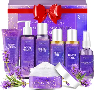 Mayicivo Biethday Gifts,Spa Gifts for Women,Mother's Day gift,Bath Body Care Wash Christmas Gifts Baskets for Women,Relaxation Calming Lavender Spa Set Home Self Care Shower Kit Birthday Valentines Stocking Stuffers for Mom Wife Sister