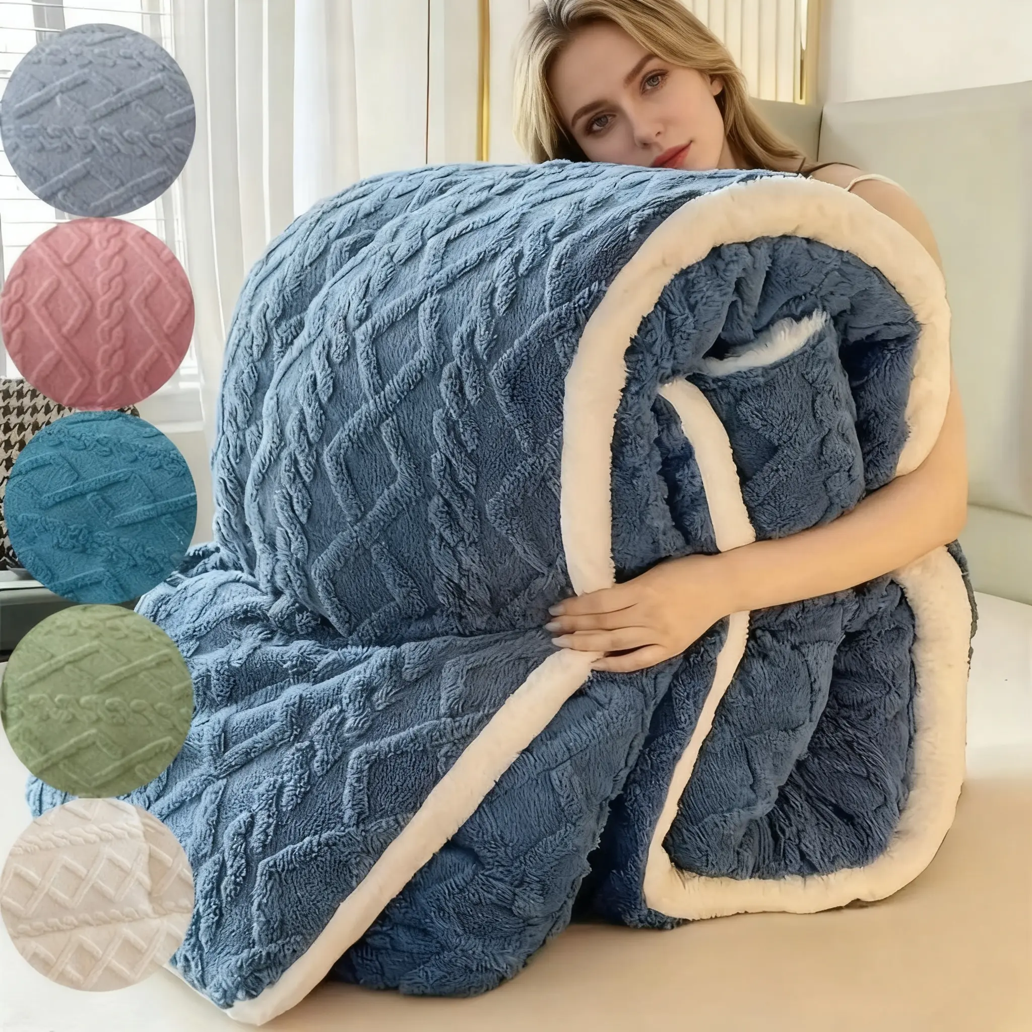 Luxurious Satin Blanket, No Harmful Chemicals, Soft and Thick, Suitable for All Seasons, 220x240cm, Generous Size, Ideal for Bedroom, Guest Room, Hotel Use, Soft Cozy Blanket