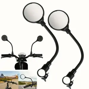 360° Rotating Adjustable Bike Rearview Mirror, Flexible Long Arm for Easy Installation, Fit for Mountain Bikes, Electric Scooters, and Lightweight Vehicles, Bicycle Accessories
