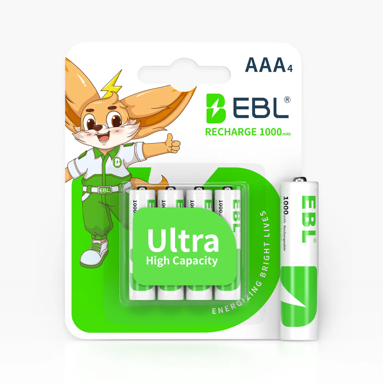 EBL AAA Rechargeable Ni-Mh Batteries, 1000mAh (8-Pack) for Digital, Portable, Remote, Electronic, Wireless Devices