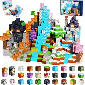 Magnetic Blocks-200PCS Magnetic Building Blocks Magnet Cubes Stacking Dark Forest Glacier Castle,STEM Montessori Sensory Toys Children Sensory Toys 4-8 Years Boys Girls Christmas Birthday Gift & Birthday Gifts