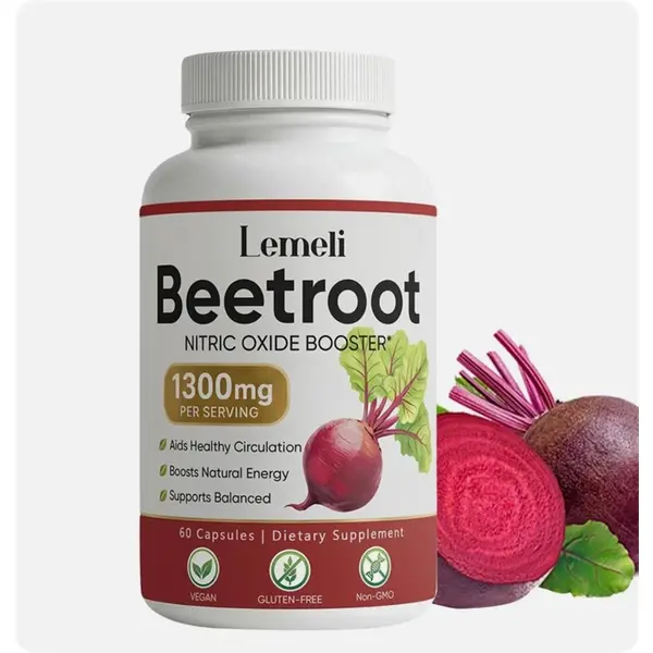 3x Lemeli Beetroot - 1300mg, Lemeli Beet Root Supplement 60 Capsules