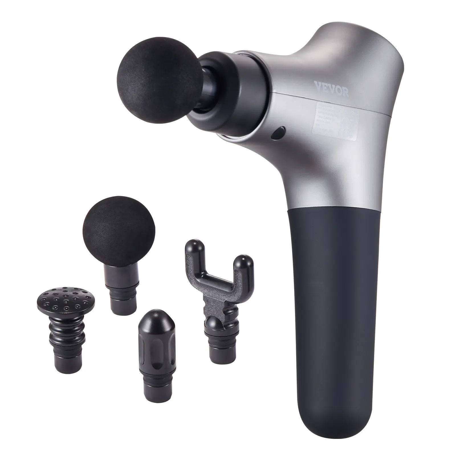VEVOR Massage Gun Deep Tissue,  Percussion Muscle Massage Gun for Athletes - with 6 Speed Levels & 4 Massage Heads, 12V 2500mAh Batteries, Handheld Mini Massage Gun for Pain Relief, Muscle Relaxation