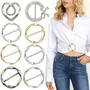 Women's Scarf Ring Clip Set, Adjustable Clips, 8pcs Stainless Steel Tie & Clasp Accessories, Stylish Functional Design for Daily Wear, Fashion Accessory