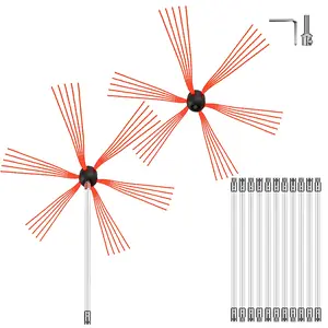 【Spotlight Day】VEVOR Chimney Sweep Kit 39FT Length, Chimney Brush Kit with 12 Nylon Flexible Rods and 2 Brush Head, Rotary Chimney Cleaning Kit Driven by Drill, Chimney Brush Rod Kit for Sweeping Fireplace
