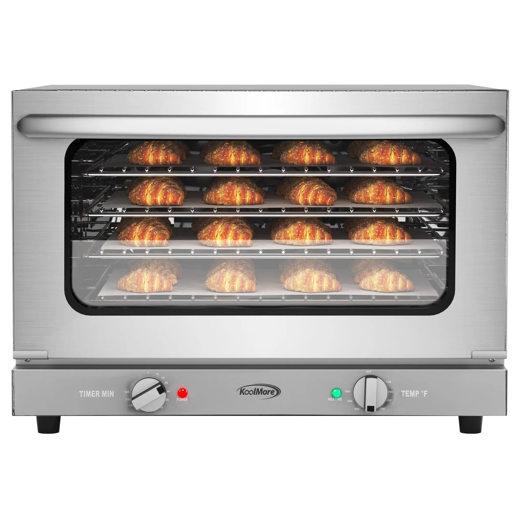 23 in. Countertop Convection Oven for Half-Size Pans with 4 Racks 1600W of Power in Stainless-Steel