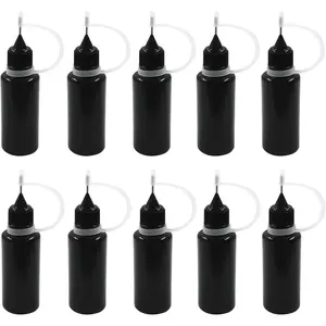 Bottle, 10 count 20ml Plastic Black Fine Tip Applicator for Art Crafts, DIY,  Painting