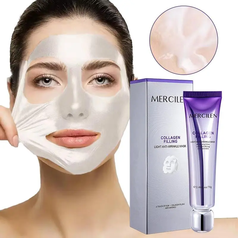 Collagen Filling Peel-off Mask, 1 Box Hydrating & Firming Facial Mask, Deep Moisturizing Facial Mask, Daily Skincare Essential for Men and Women, Moisture, Cosmetics