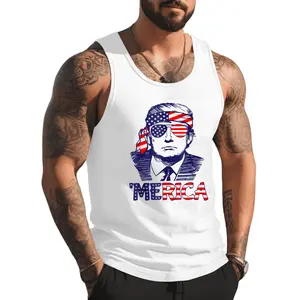 Cool 'MERICA TRUMP Happy 4th Of July Trump American Flag Tank Top