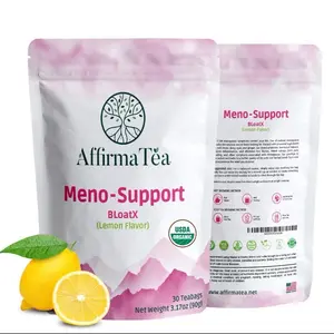 AffirmmaTea Meno-Support BloatX 30 Teaspoons with Black Cohosh, Red Clover & Dong Quai for Hot Flashes, Hormones, Moods Swings, Night Sweats & Bloating - Healthcare, Dietary