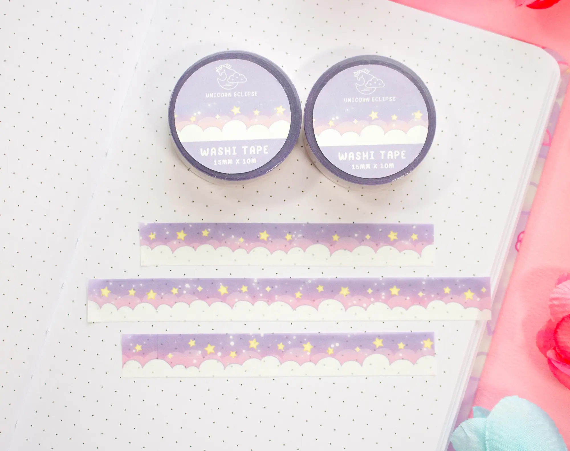 Washi Tape 15mm x 10m for Scrapbooking and Journaling