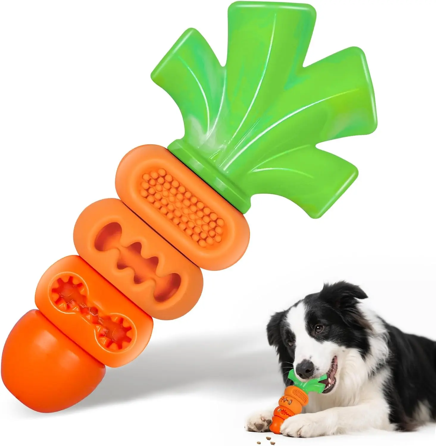 Apasiri Aggressive Chewer Dog Toys, Durable Carrot Leaf Design for Teeth Cleaning & Mental Stimulation Apasiri Aggressive Chewer Dog Toys, Durable Carrot Leaf Design for Teeth Cleaning & Mental Stimulation