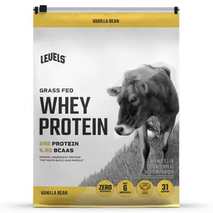 Levels Grass-Fed Whey Protein Powder, Vanilla Bean Flavor, Fitness Supplement