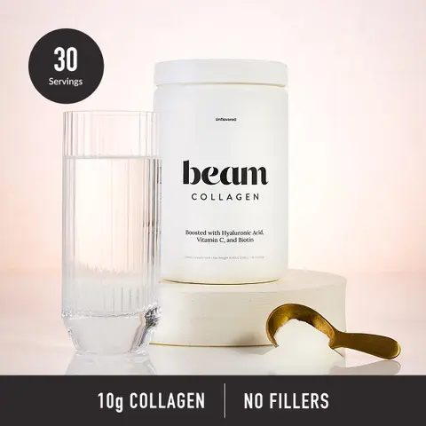 Beam Collagen Complex Powder – Unflavored, Biotin-Enhanced, Skin, Hair, Nails & Joint Support, Sugar Free, Dairy Free, Anti-Aging Beauty Supplement, 30 Servings
