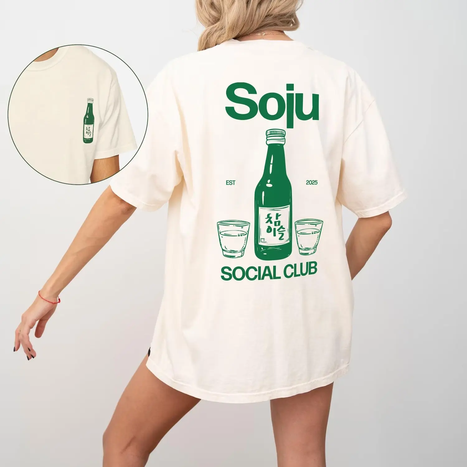 Soju Social Club T-Shirt, Korean Soju, K-Pop, Soju Shirt, Korean Fashion, Unisex Cotton T-Shirt, Ktown Streetwear, Oversized Trenidng Cotton Tee