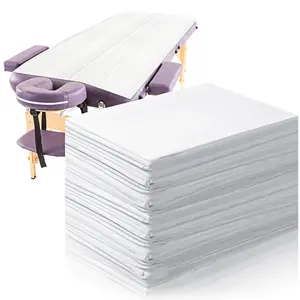 50 Pieces 31 x 70 Inches Disposable Bed Sheets Bed Cover Massage Table Sheet Non-woven Fabric for Spa, Lash, Beauty Salon, Waxing, Hotels(White)
