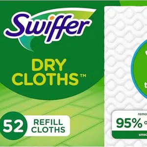 Swiffer Sweeper Dry Mop Refills for Floor Mopping and Cleaning, All Purpose Floor Cleaning Product, Unscented, 52 Count Pet Cloth