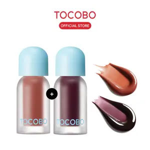 [TOCOBO Official] Lip Filler Combo (Black Cherry + Bitter Brown)| Juicy Berry Plumping Lip Oil Duo, Hydrating Glossy Lip Care