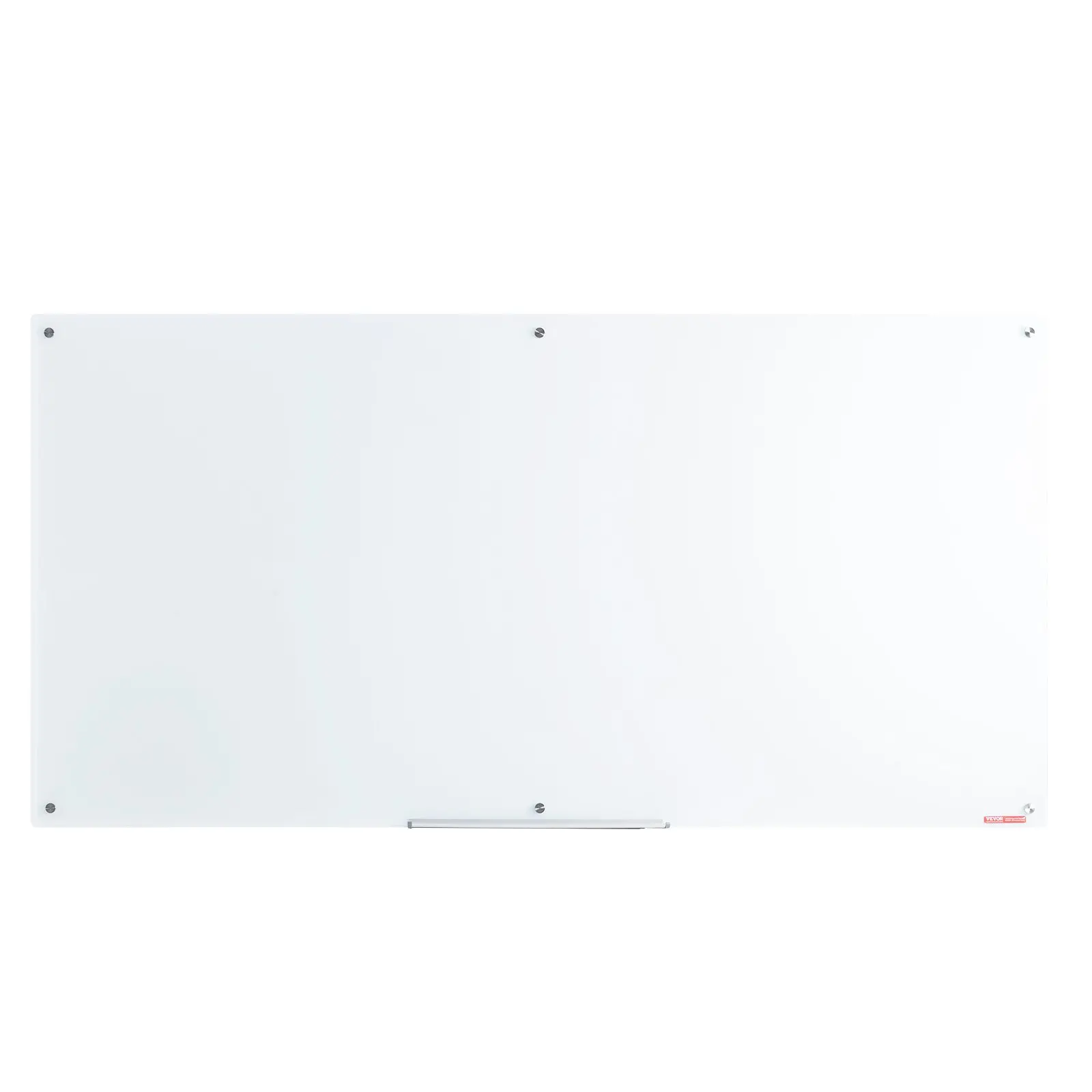 VEVOR 72x36 in Tempered Glass Whiteboard Set, Wall-Mounted Frameless Dry Erase Board with Magnetic Force, Galvanized Sheet, Marker Tray, 1 Eraser, 2 Markers for Teaching, Restaurants, Cafes, 72 X 36 Inch