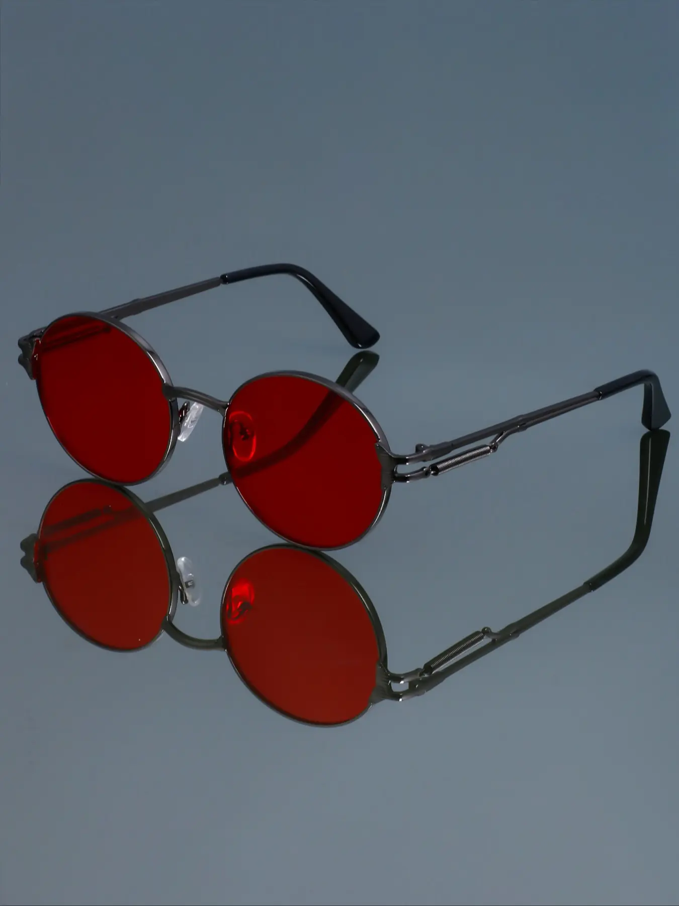 Unisex New Fashion Retro Round Eyeglasses, Punk Style Metal Frame High-Quality Eyewear for Daily Wear, Casual Trendy Shades