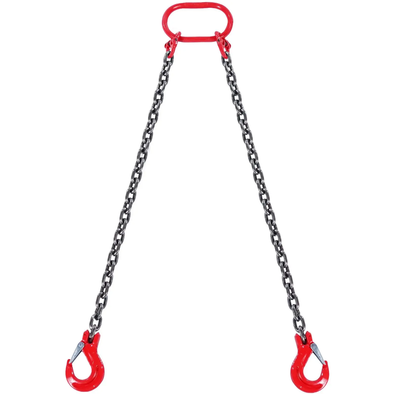 5/16 Inch By 5 Foot Chain Sling, 2-Leg G80 Lifting Chain Assembly With Grab Hooks, 6600 Lb Working Load Limit, Heavy-Duty Rigging Hardware For Lifting Equipment, Overhead Crane And Industrial Lifting Applications