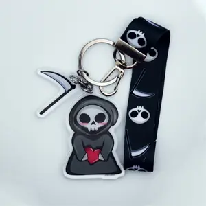 Grim Reaper Acrylic Keychain w/Lanyard by Creepy Chic Co.