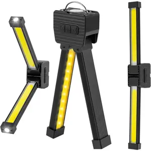 Gym Lamp, Portable Posing Lamp Magnetic LED Flashlight 7th Gear Dimming with Hanging Hook 180 °   Folding Gym Light (Black)