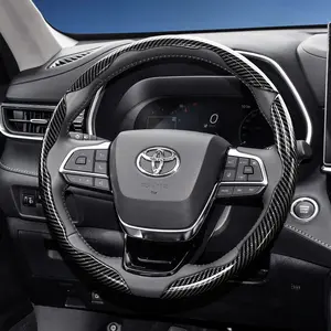 For TOYOTA Segmented Carbon Fiber Steering Wheel Cover, Automotive, Car Accessories, Interior, Sporty Style Non-Slip Comfortable Grip 2/3-Piece Set Quick-Install Design All-Season Compatibility For RAV4/Corolla/Hilux/Camry/Yaris/Corolla Cross/Highlander