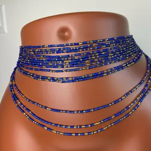 African Waist Beads Solid Blue Colors Handcrafted with Variety of Designs Tie-On 45-50 Body Jewelry Add to Cart Buy Now Price Per 1 Waist Bead