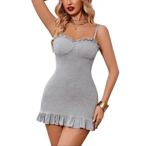 Avidlove Lingerie for Women Nightgown Babydoll Sleepwear Dress Ruffle Full Slip Modal Bodycon Chemise Nighties S-XXL