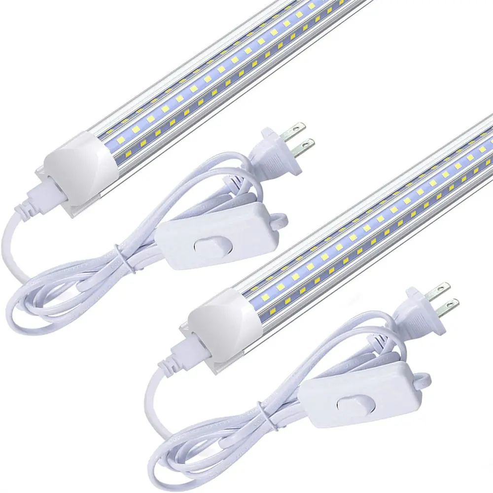 6000K Cool White T8 2FT LED Shop Lights 24 Inch LED Tubes Fixtures 28W Cabinet Closet Garage Workbench Under Counter Lighting 2Pcs