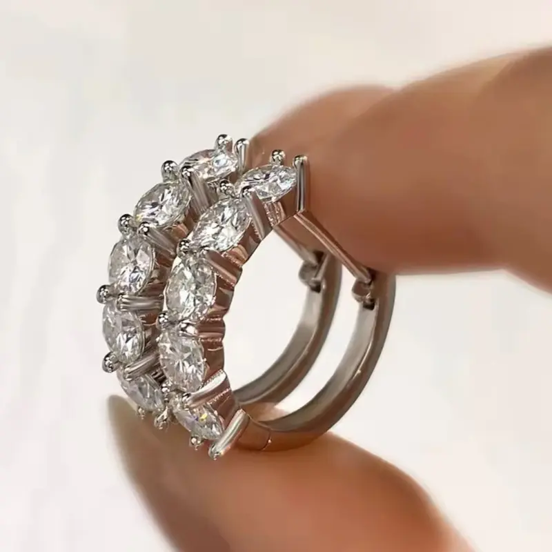DWJ 1.5ct Real Certified Moissanite Diamond  for Women 925 Sterling Silver Original Fine Luxury Jewelry