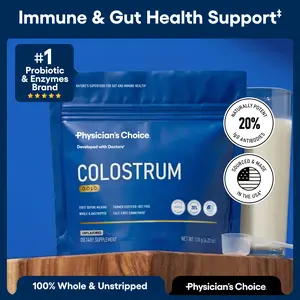 Physician's Choice Colostrum Gold Powder for Gut & Immune Support - First-Day Milking for Peak Bioactives & Potency - Whole & Unstripped - 60 Servings
