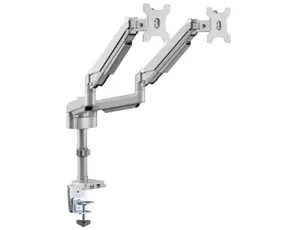 Tripp Lite TRL-DDR1732DAL 13-34 in. Dual-Display Flex-Arm Mount for Monitors - Clamp or Grommet USB & Audio Ports - Aluminum, Dual Monitor Setup, Adjustable Monitor Arms & Stands