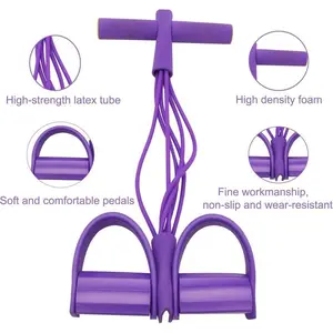 6-Tube Strong Elastic Foot Fitness Band Home Exercise Gear