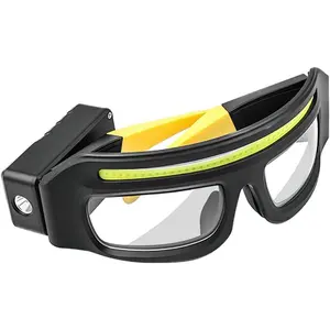 LED glasses rechargeable headlight glasses with motion sensor and touch control, 5 modes USB C lighted glasses for running camping, fishing, cycling, hiking, hands-free lighting glasses