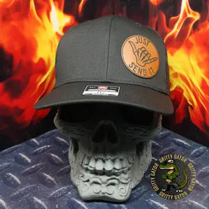 Just Send It Laser Engraved Leatherette Patch Hat Richardson 112 Trucker Hat from Gritty Gator