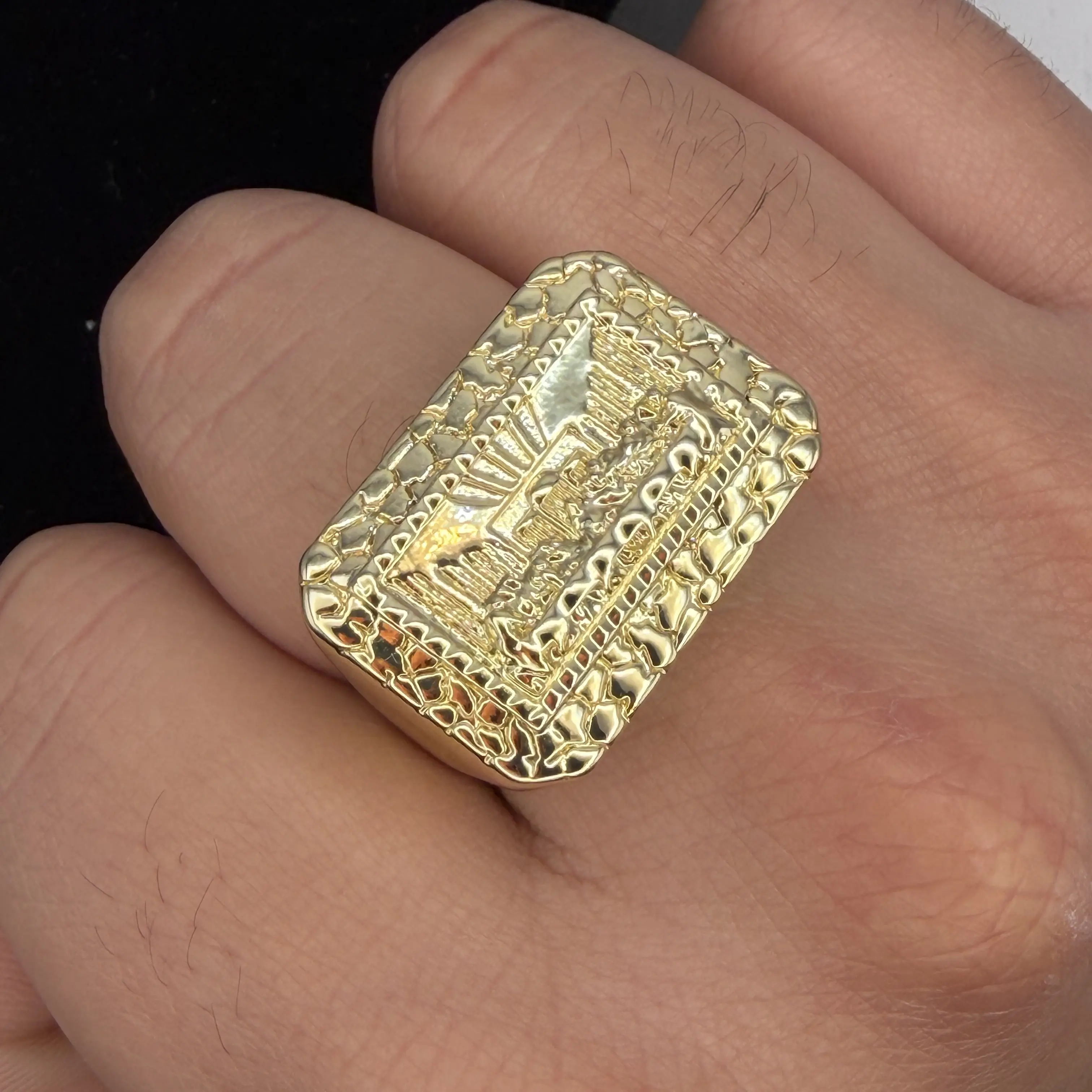 The Last Supper Nugget Ring 14k Gold Plated Elegant Statement Ring
