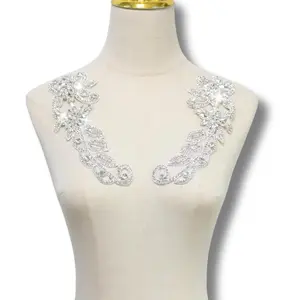Rhinestone Appliques Silver Diamond Applique Patches for Dresses Hand Sewing Craft Projects DIY Wedding Clothes Shoes Hats Bags Embellishments