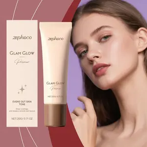 zephoco Glam Glow Primer | Niacinamide Panthenol Hydrating Gripping Primer, Gentle for Sensitive Skin, Soft Focus & Natural Radiant Makeup Base