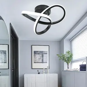 Modern black/white 24cm white/warm light aluminum strong wired ceiling line light suitable for living rooms, kitchens, islands, entrances, corridors, balconies, ceiling lights