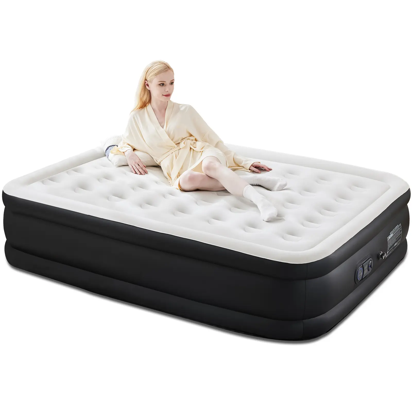 Air Mattress - Inflatable Blow Up Mattress Airbed with Built-in High Capacity Pump, Double Height, Adjustable, Non-Slip Bottom Design Air Mattress - Inflatable Blow Up Mattress Airbed with Built-in High Capacity Pump, Double Height, Adjustable, Non-Slip Bottom Design