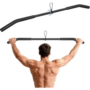 39.7'' LAT Pulldown Bar with Full Rotation, Lat Pulldown Attachments for Pulley Cable Machine, Curl Tricep Press Down Bar with Rubber Handle for Gym Strength Workout